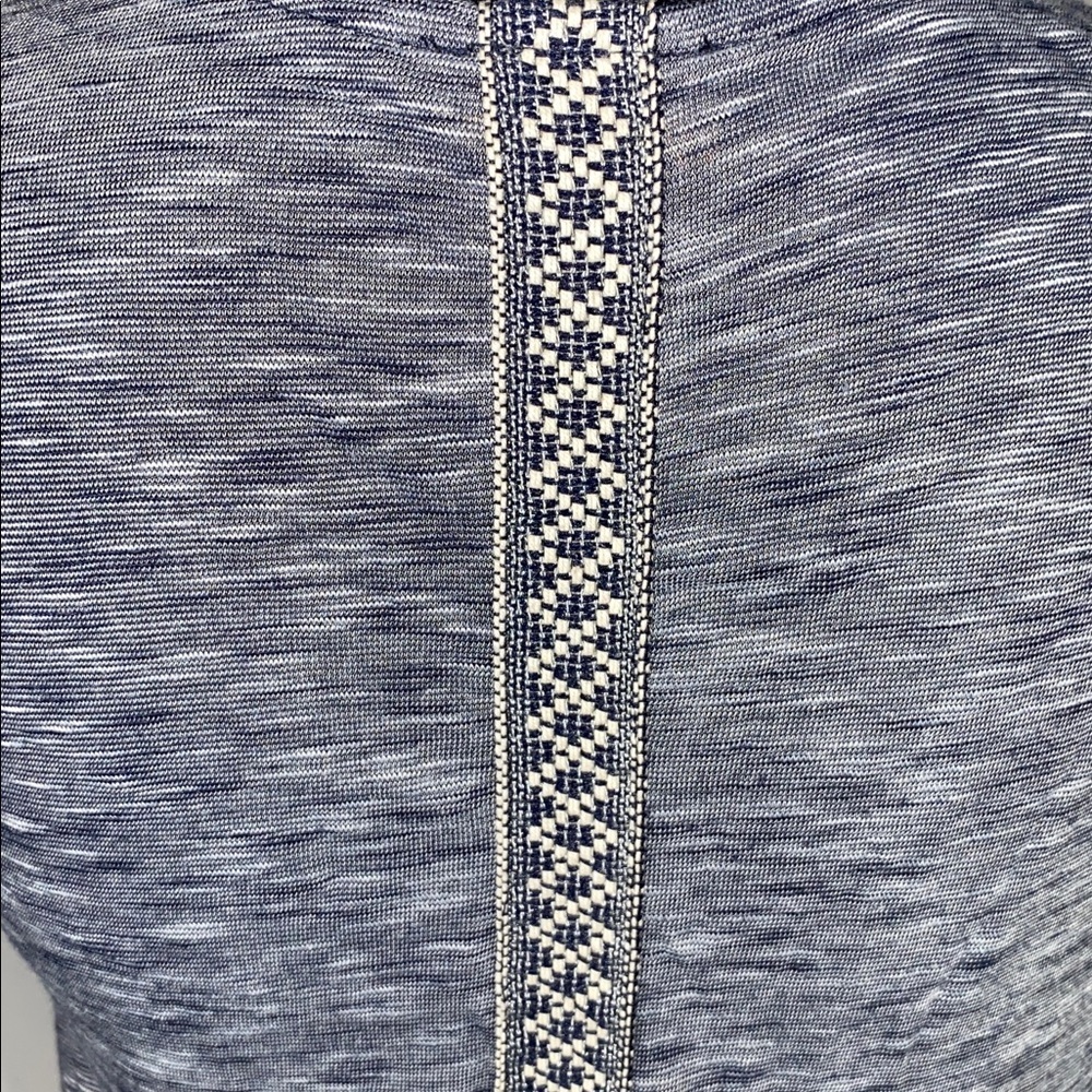 W5 Concepts Anthropologie Blue Gray Marled Knit Tank Top Embroidered Trim M - Picture 6 of 9